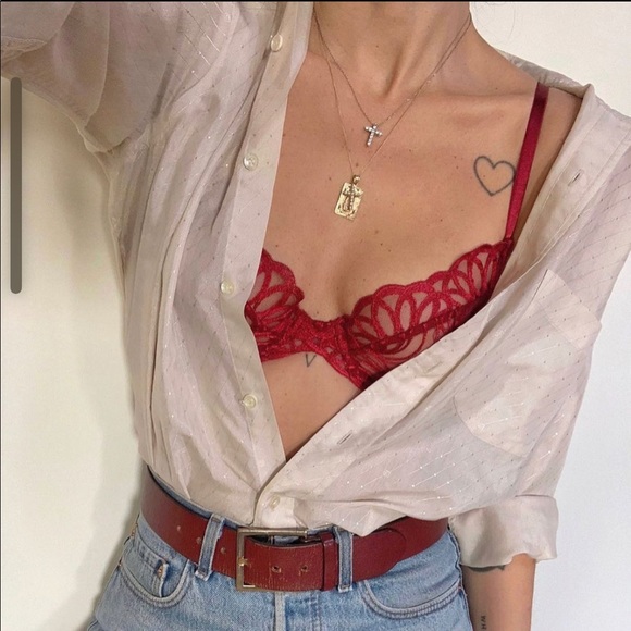 2 PIECE FOR LOVE & LEMONS After Dark Plunge Bra & Thong set - Picture 6 of 16